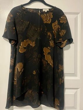Wilfred Black Dress with Brown Floral Print